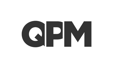 QPM logo design template with strong and modern bold text. Initial based vector logotype featuring simple and minimal typography. Trendy company identity.