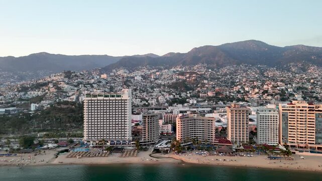 Shot of antique hotels in acapulco mexico