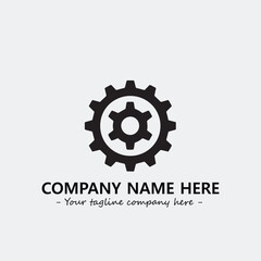 Gear illustration for logo company black and white vector image
