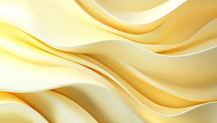 Obraz premium Abstract yellow background with smooth wave lines, golden gradient for presentation design template.