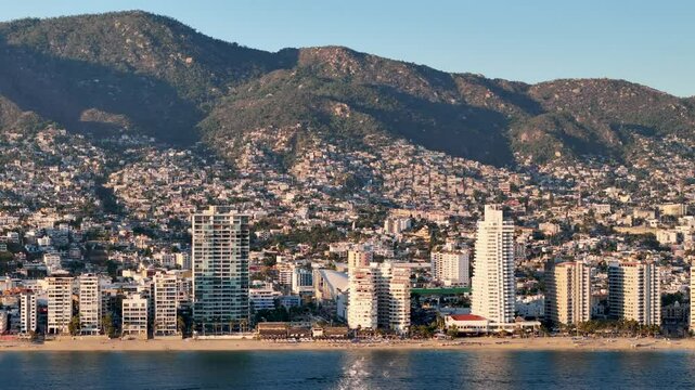 Lateral shot of devastation in acapulco mexico