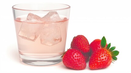 <Refreshing Strawberry Drink with Natural Ingredients: Delicious Non-Alcoholic Summer Beverage>