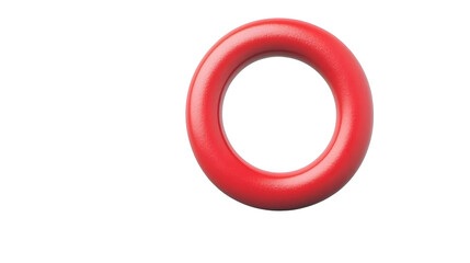 Isolated 3D Render Red Ring Circle Shape with Transparent Background