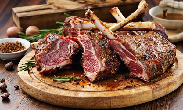 Juicy and Tender Lamb Ribs Marinated in a Savory Spice Blend


