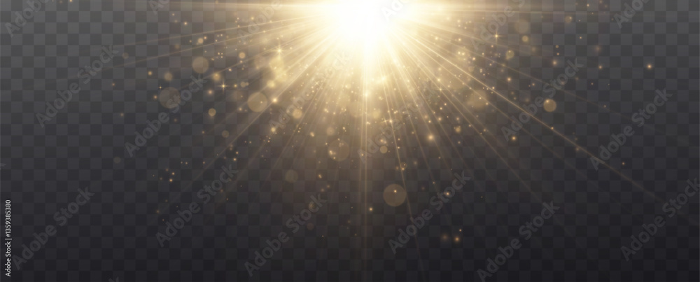 Poster vector spotlight. a bright beam of light. transparent realistic effect. stage lighting.vector