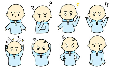 表情ポーズセット　青色