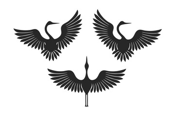 Cranes silhouette vector illustration