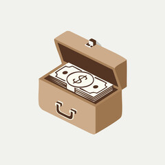 box with money