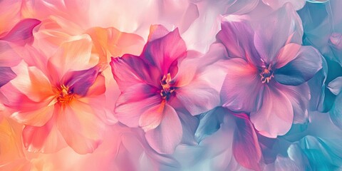 Vibrant abstract flower petals in pastel color palette with purple and orange hues