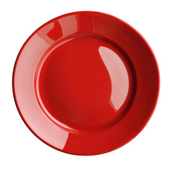 red plate isolated on transparent background 