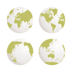 Globe earth vector icon set on white background