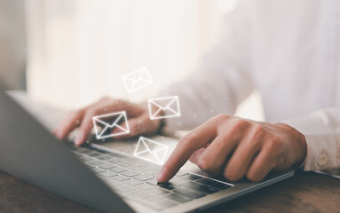 New email notification concept, business online communication, email communication, digital...