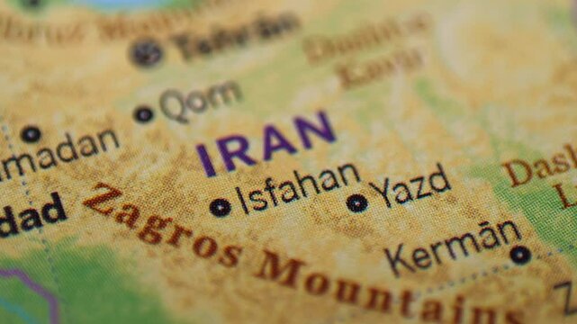 View of the Iran on a world map 4K