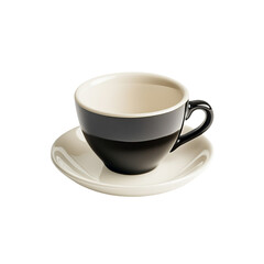 Obraz premium Elegant Black and White Coffee Cup on Saucer