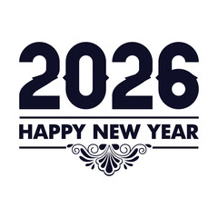 Happy new year 2026 design with colorful truncated number illustrations. Premium vector design 2026