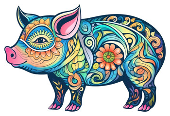 Fototapeta premium PNG Pig art mammal animal.