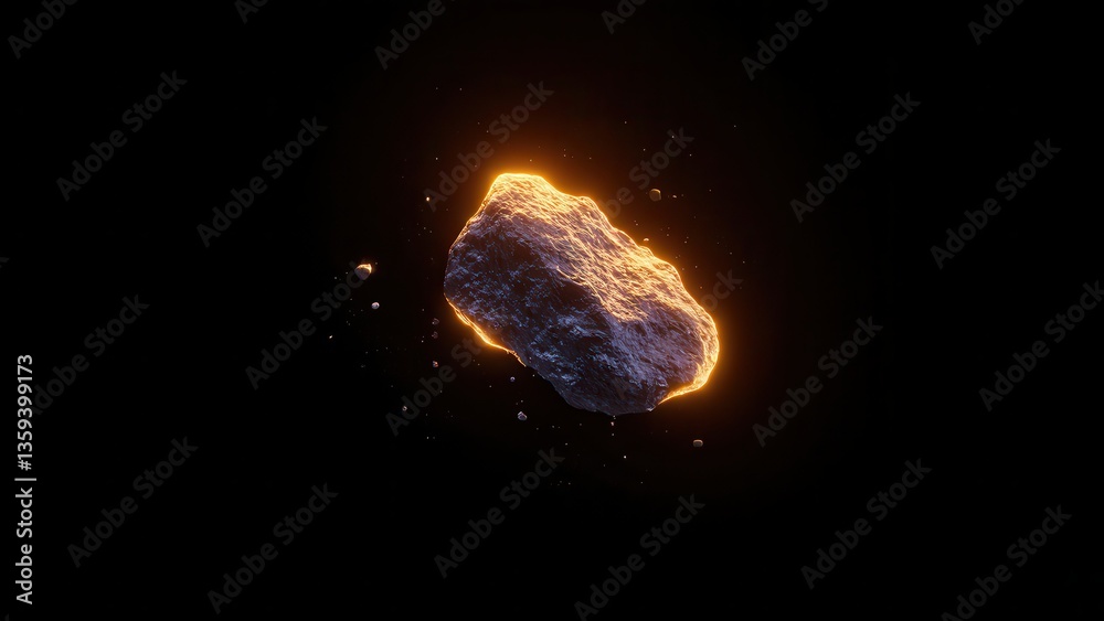 Wall mural a large meteor fragment in space