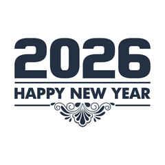 Happy new year 2026 design with colorful truncated number illustrations. Premium vector design 2026