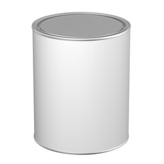 Closed blank paint can. Isolated. 3d illustration.