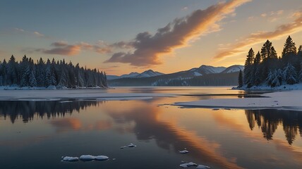 sunrise over the lake