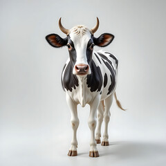 Close up, Milk dairy cow isolated on white background