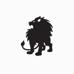 Obraz premium lion silhouette vector illustration.