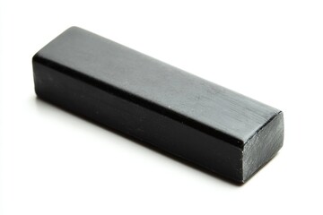 Dry Eraser Angle View. Black Plastic Eraser with Blank Copy Space on White Background