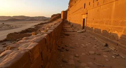 Ancient Desert Ruins At Sunrise