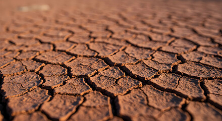 Close Up Of Cracked Brown Earth