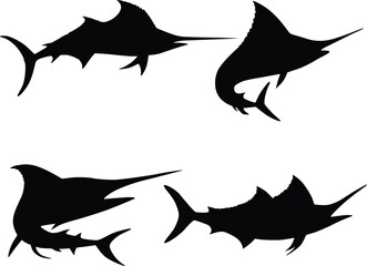 Bold and Dynamic Marlin Fish Silhouette Designs for Your Creative Needs