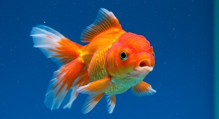 Orange Goldfish in Aquarium