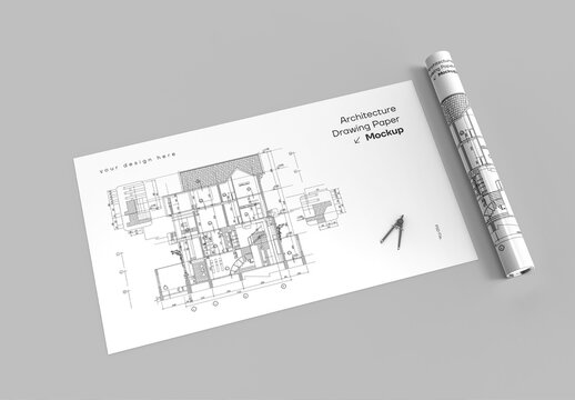 Architecture Drawing Tools Blueprint Mockup