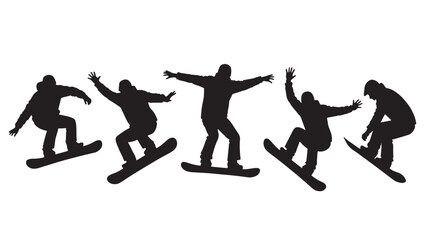 silhouette of a person snowboardong