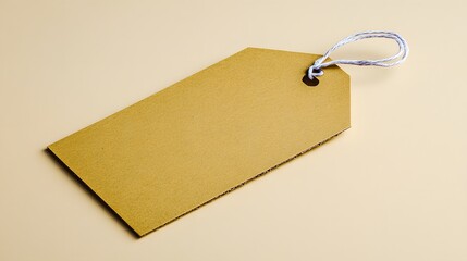 Blank Brown Cardboard Tag with String  Perfect for Mockups and Branding