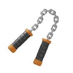 Nunchaku weapon 3d illustration