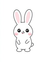 A cute cartoon bunny with a playful expression and big eyes, bringing joy and charm, perfect for children’s stories and designs that inspire happiness and creativity.