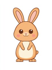 Fototapeta premium An adorable cartoon bunny with big eyes and a smiling face, embodying cuteness that appeals to children and conveys a sense of playful innocence and joy.