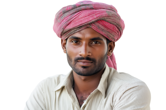 man in turban with neutral expression