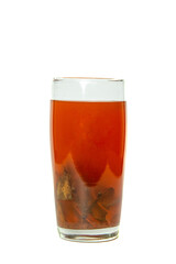 Wedang Uwuh, Healthy Drink from Indonesia that contain rock sugar, ginger, cinnamon leaves, clove leaves, nutmeg leaves, Biancaea sappan. 