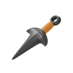 3d rendered three kunai ninja weapon