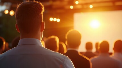 Fototapeta premium Professional Business Seminar with Engaged Audience Listening