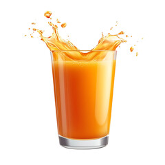 Orange Juice Splash in Glass Vibrant Colors Refreshing Drink,