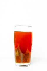 Wedang Uwuh, Healthy Drink from Indonesia that contain rock sugar, ginger, cinnamon leaves, clove leaves, nutmeg leaves, Biancaea sappan. 