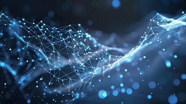 Abstract blue optical fiber background, can be used for technology and communications.