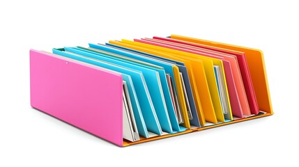Colorful files in expanding file holder