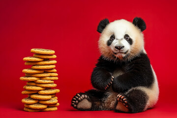 Panda with Cookie Stack