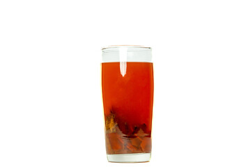 Wedang Uwuh, Healthy Drink from Indonesia that contain rock sugar, ginger, cinnamon leaves, clove leaves, nutmeg leaves, Biancaea sappan. 