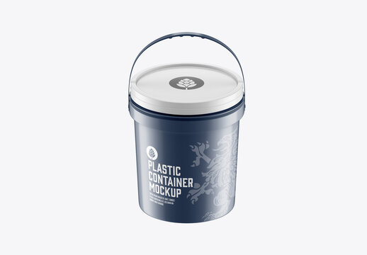 Plastic Paint Bucket Mockup