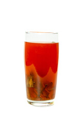 Wedang Uwuh, Healthy Drink from Indonesia that contain rock sugar, ginger, cinnamon leaves, clove leaves, nutmeg leaves, Biancaea sappan. 