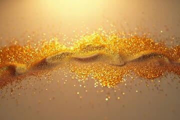 Fototapeta premium Shiny Stroke Shape Captured in Close-Up Photo of Gold Glitter Swash
